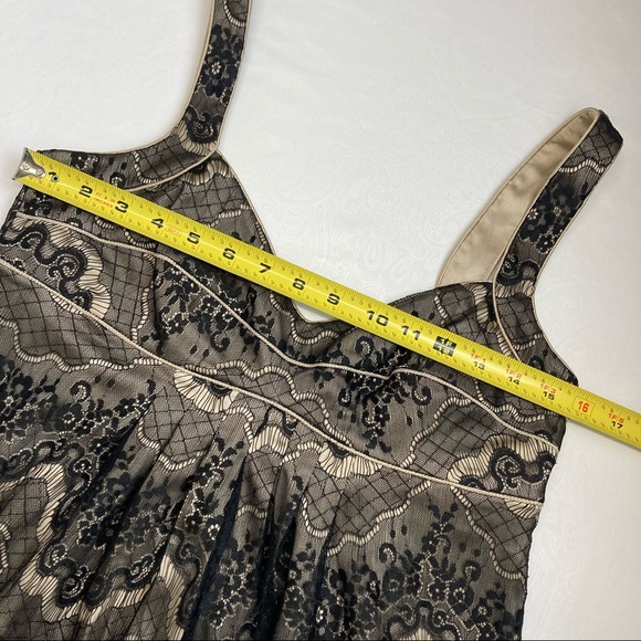 Marciano Lace And Silk Dress, Sz Small, black&Gold - Picture 10 of 12